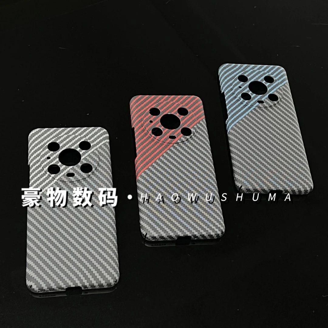 适用荣耀碳纤维纹高档凯夫同款华为超薄60/70/80抗指纹荣耀硬壳
