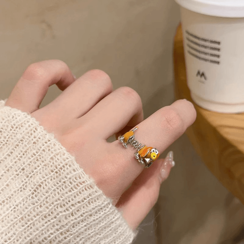 可爱小狗动物造型戒指女时尚个性高级感指环小众设计冷淡风食指戒