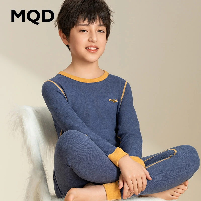 MQD马骑顿儿童秋衣秋裤男童保暖内衣套装青少年加厚打底秋冬睡衣