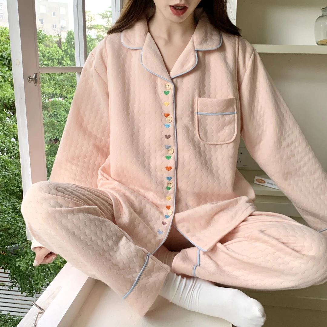 【秋冬-空气棉】孕妇睡衣月子服纯棉冬季10-11-12-1月哺乳睡衣喂奶