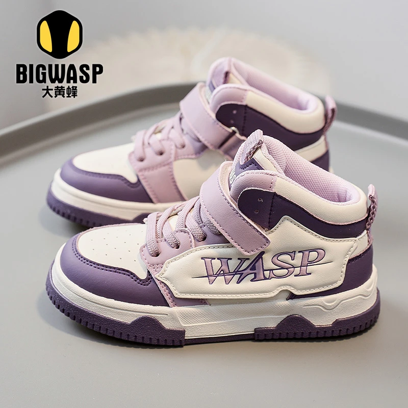 大黄蜂童鞋高帮儿童板鞋女童鞋子儿童鞋子儿童运动鞋皮面男童鞋子