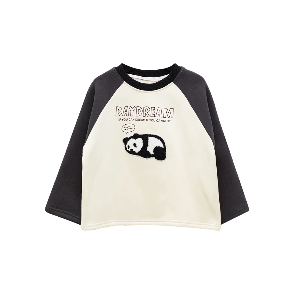 园长家童装 冰淇淋加绒插肩袖卫衣小朋友卫衣长袖休闲时尚