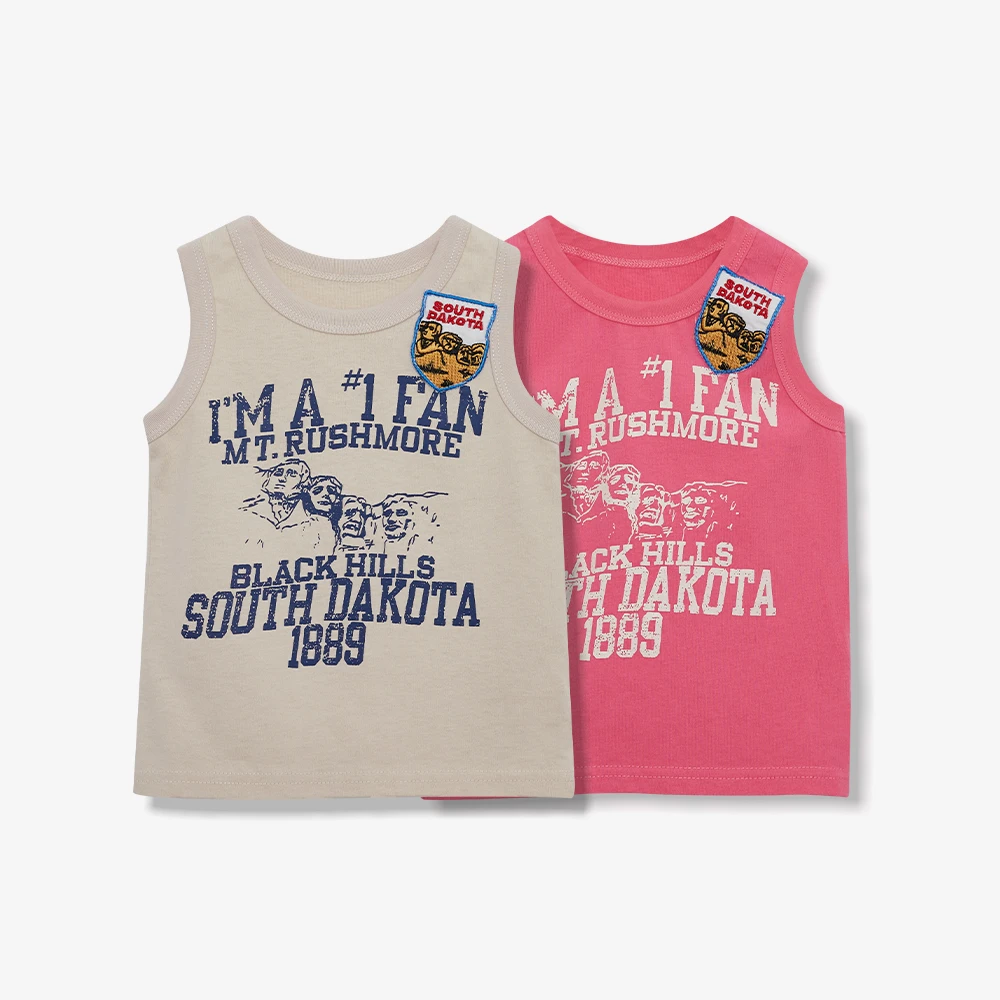 LIURUONAN 【加州夏日】美式复古英文印花运动纯棉背心休闲透气