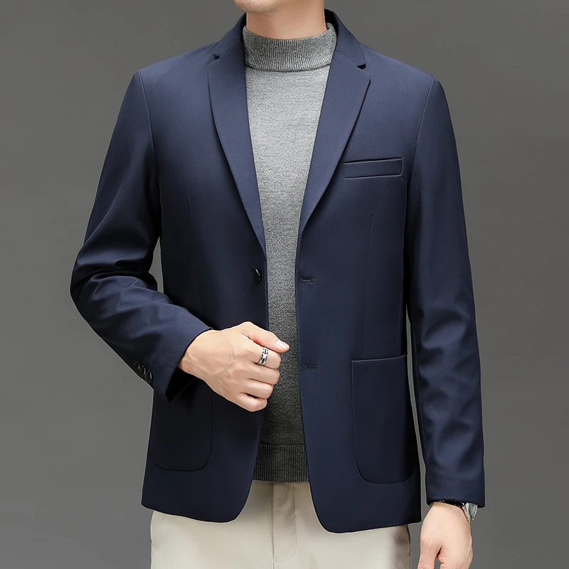 【培蒙】男士新郎服短款西服春秋四季款商务外套两粒扣简西单西上衣