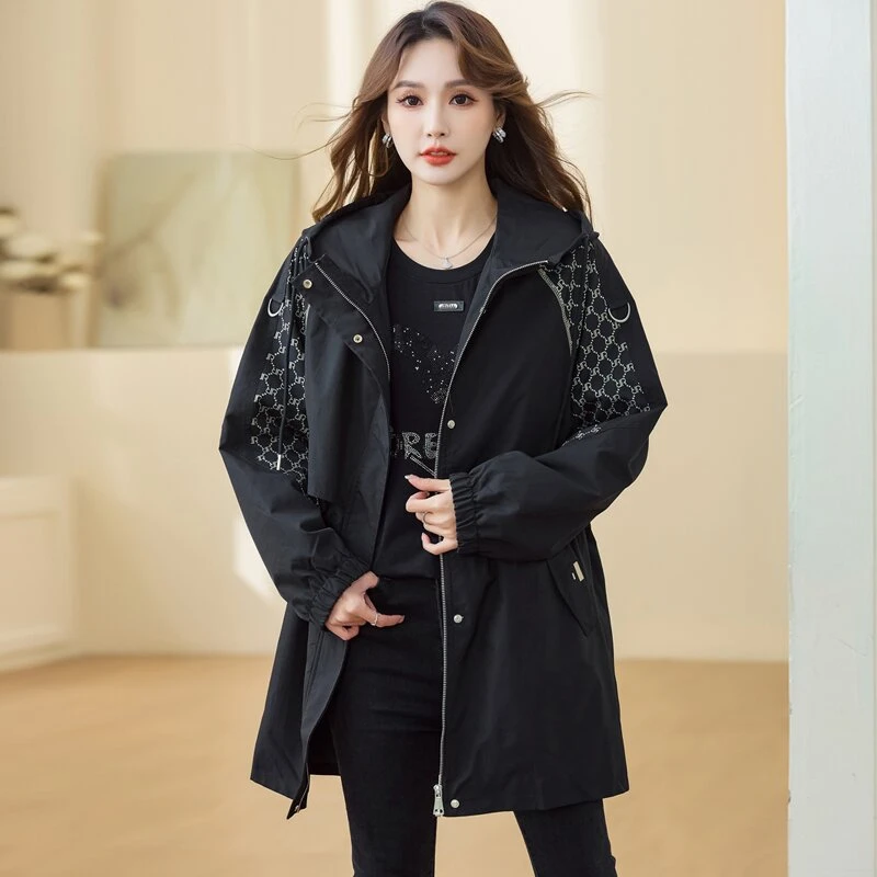 歌帛语2024春季大码女装风衣胖妹妹时尚休闲百搭遮肉宽松显瘦外套