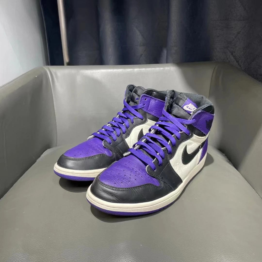 捡漏45码 aj1 黑紫脚趾95新 699秒杀球鞋
