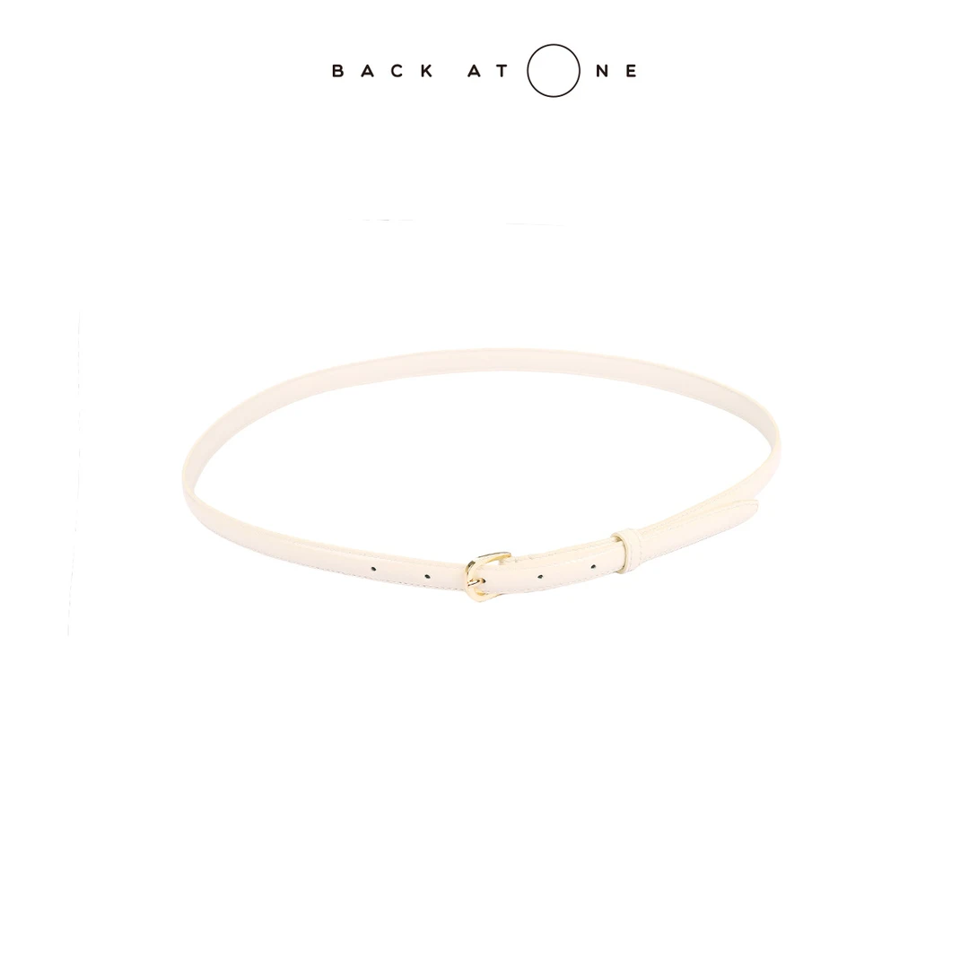 BackAtOne“轻奢米杏“   小众简约百搭牛皮白色腰带 BEF-3FP270K-K
