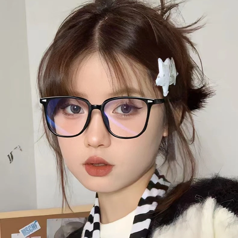 黑框近视眼镜框女素颜防蓝光度数网红方框大脸显瘦眼睛镜架男圆脸