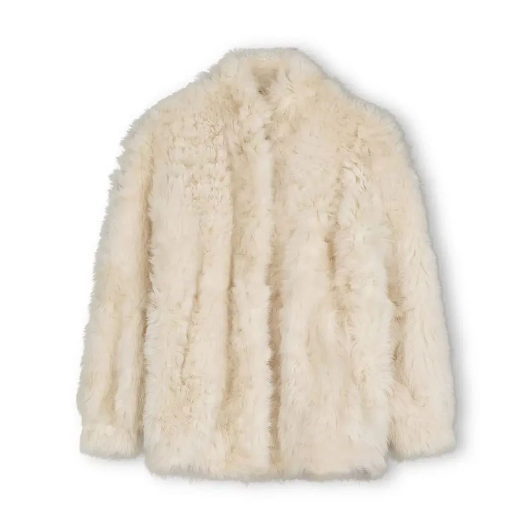 Concise White 24秋冬简白 羊毛皮草外套托斯卡纳立领百搭时尚