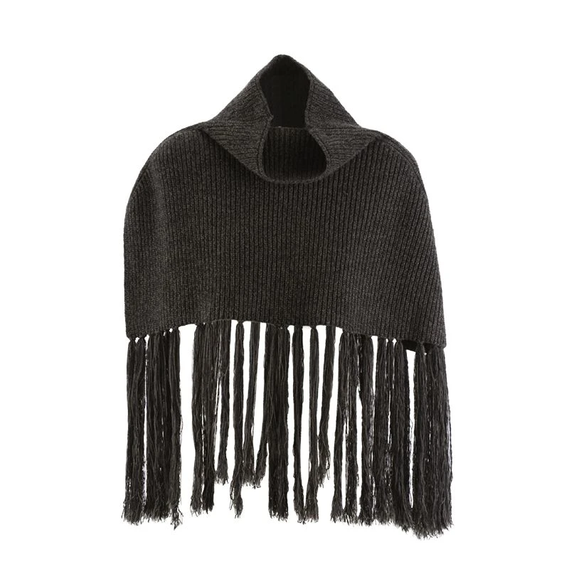 YOEYYOU 设计师品牌24秋冬新品前开衩粗针围脖休闲时尚百搭纯色