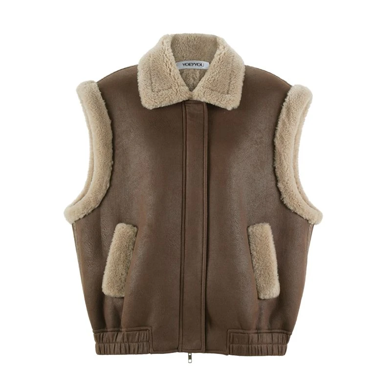 人造皮草 YOEYYOU 设计师品牌24秋冬新品休闲感阔型马甲休闲经典