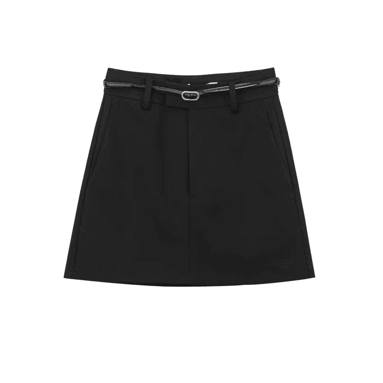 AVVENN 2024秋季新品防走光可机洗显瘦遮肉微A短裙AM71501733