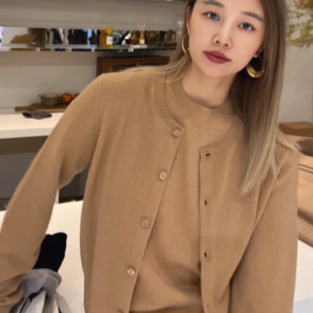 MAKE IF 24秋冬新款纯色针织开衫休闲百搭