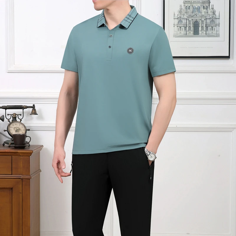 中老年运动套装男夏季新款冰丝短袖t恤爸爸装宽松薄款跑步服父亲