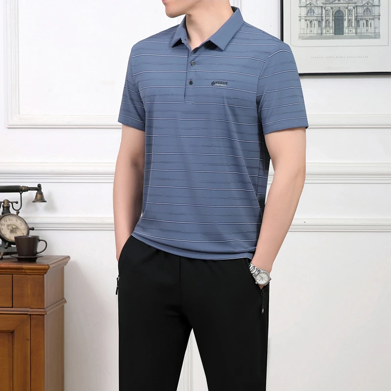 中老年运动套装男夏季新款冰丝短袖长裤两件套男士大码爸爸装薄款