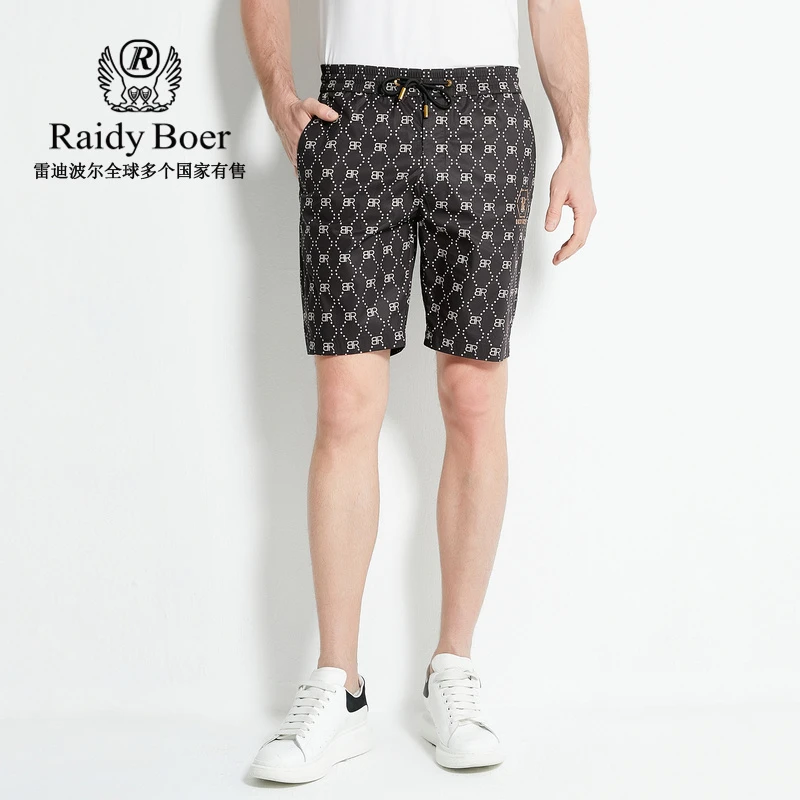 RaidyBoer/雷迪波尔夏季新品男士满身品牌速干印花短裤男4003-79