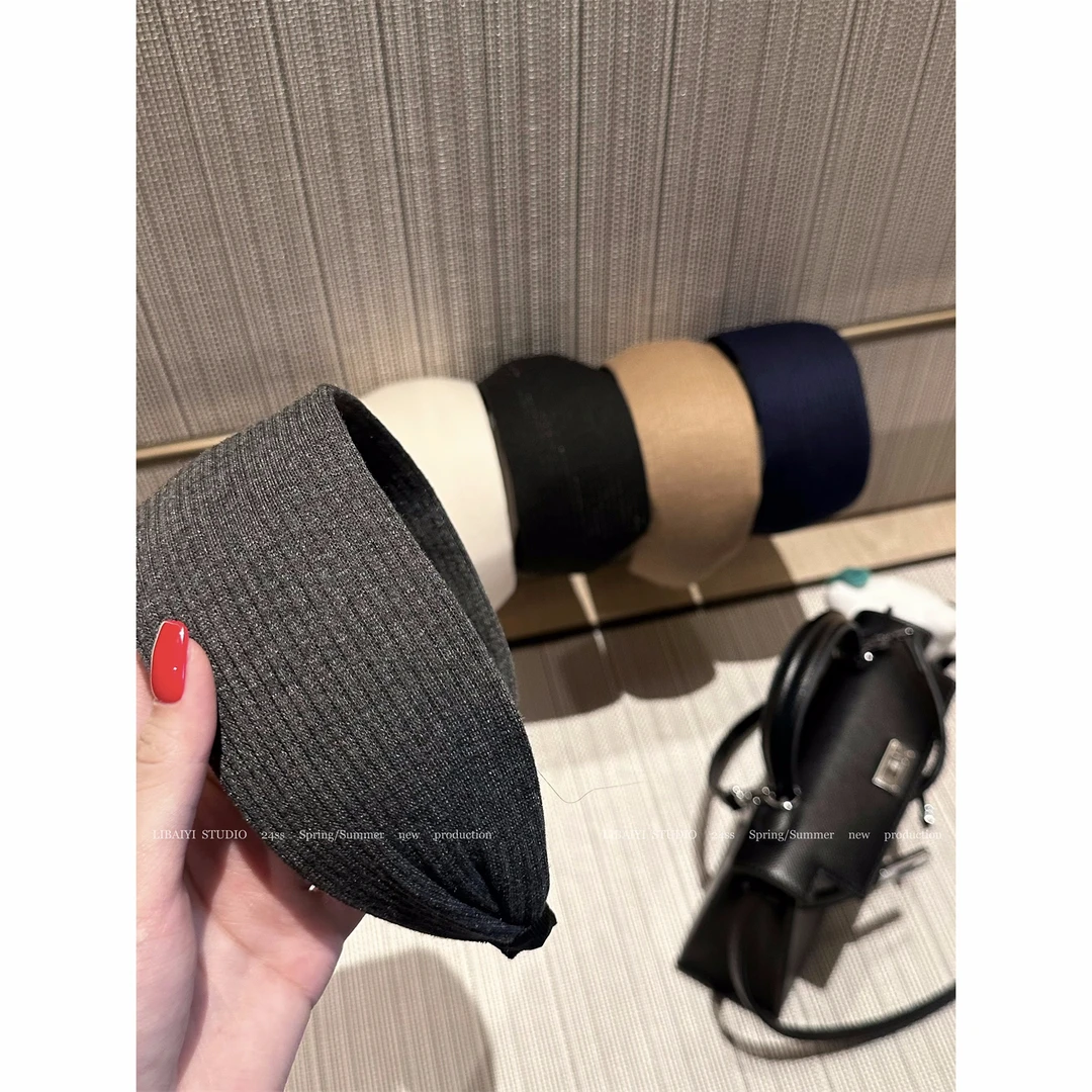 LIBAIYI   高颅顶/秋冬港式针织宽边修饰脸型百搭发箍头饰1248