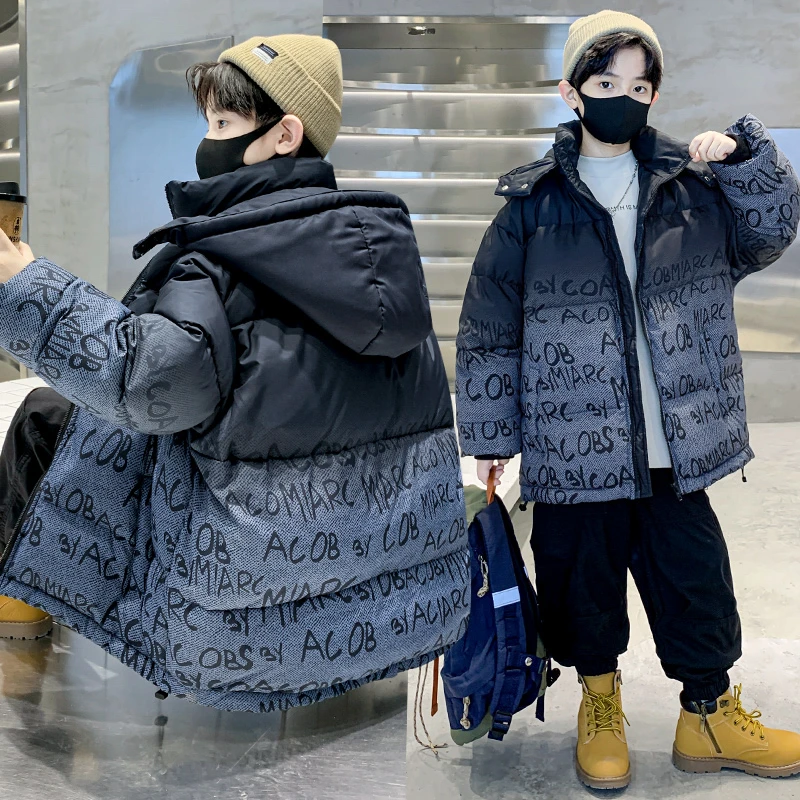 男童羽绒服2025新款冬季儿童中大童加厚帅气连帽韩版冬装外套反季