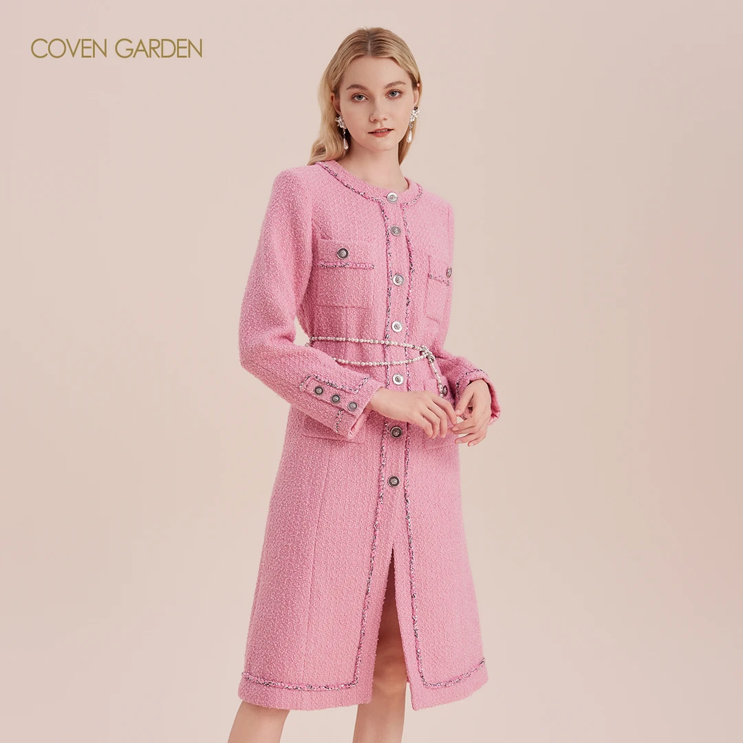 哥文花园 粉色小香风毛呢外套 CTC3052388 COVEN GARDEN