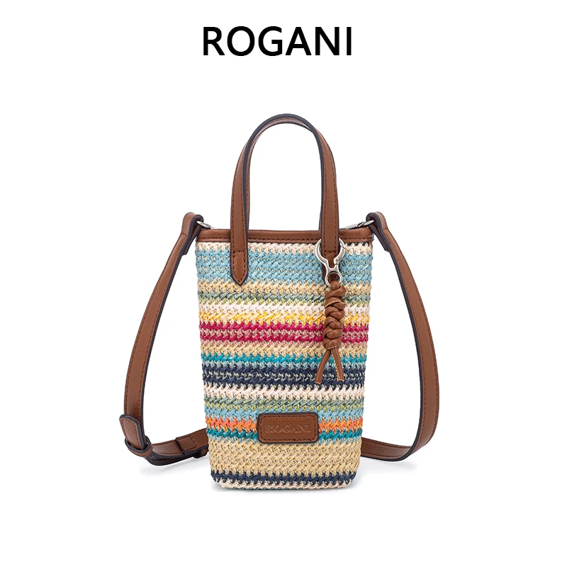 ROGANI时尚休闲百搭女士小众复古文艺民族风单肩手提包包