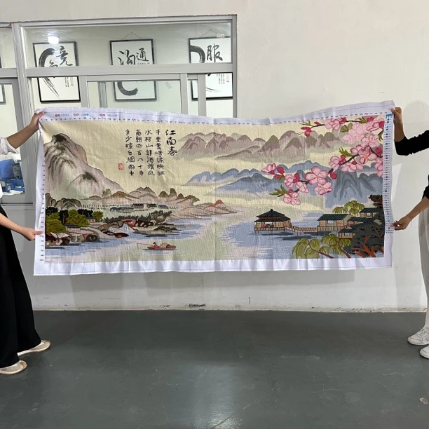 江南春十字绣成品新款客厅挂画2.3