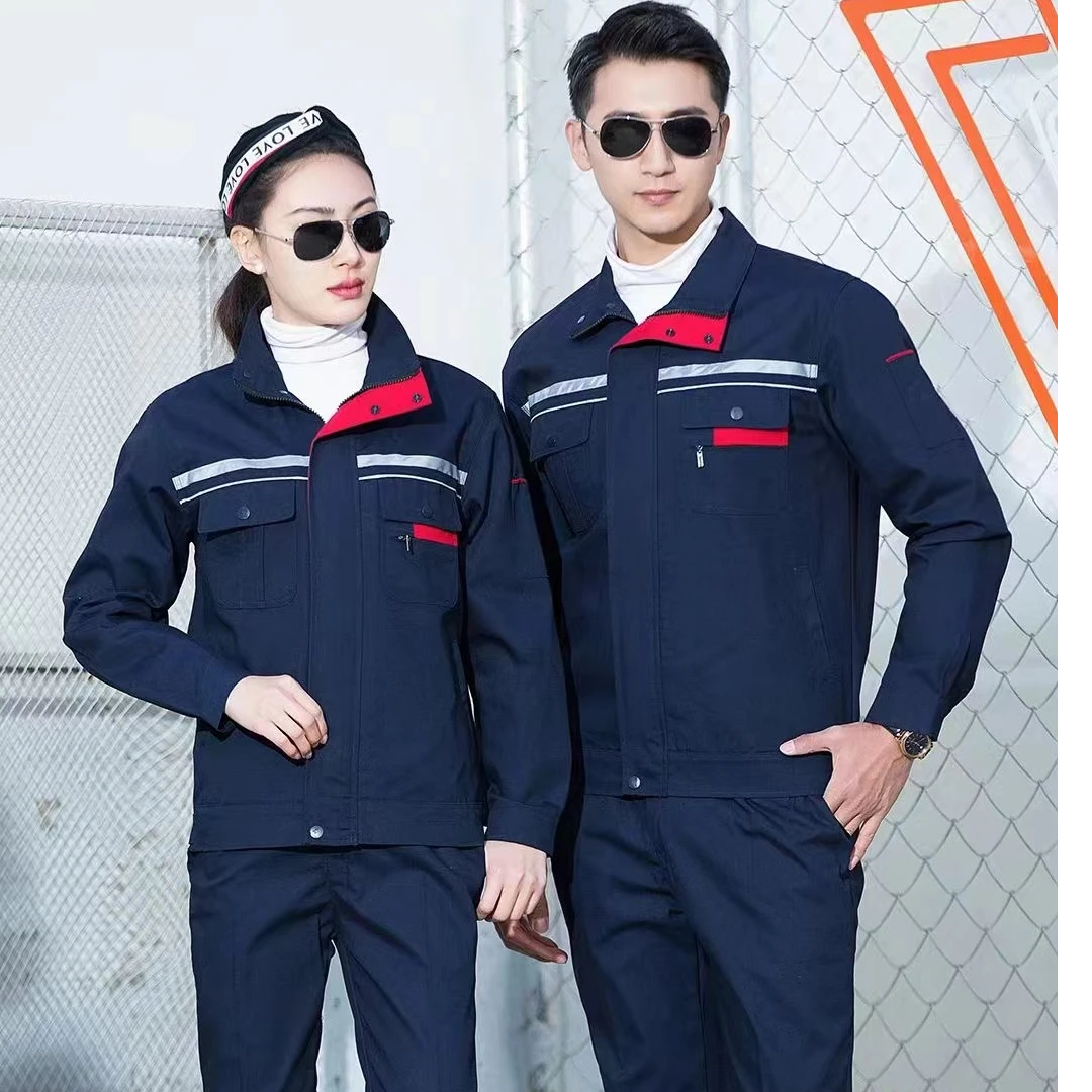 涤棉帆布小拉链男款立领耐磨防刮工厂车间建筑工地汽修钢材工作服