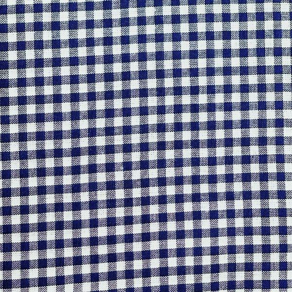 【格子系列】黑蓝+白小格子棉绸面料（88号剪裁后不支持七天无理由）