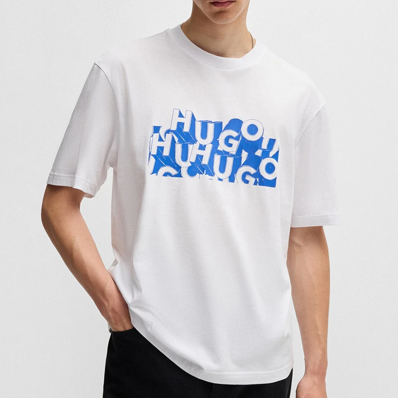 HUGO BOSS雨果博斯男士夏季新款短袖T恤休闲时尚正品大牌字母半袖