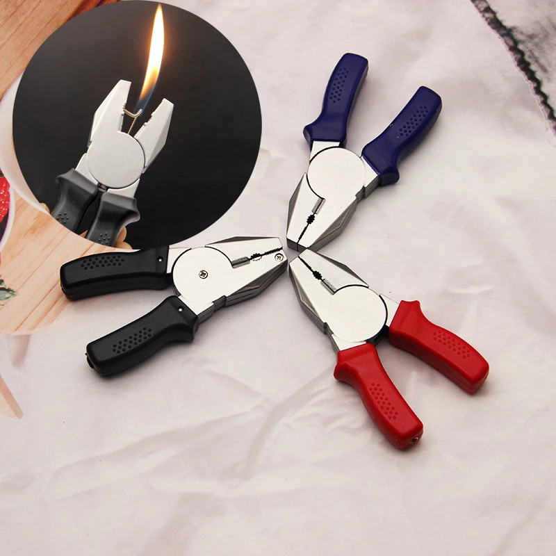 钢丝钳造型明火打火机 个性创意可充气打火机