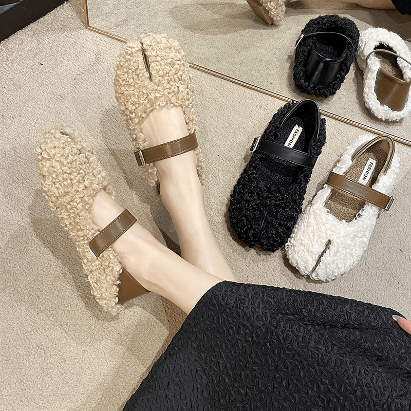 加绒毛毛鞋两穿豆豆鞋女冬外穿2023秋冬新款小众设计感保暖豆豆鞋