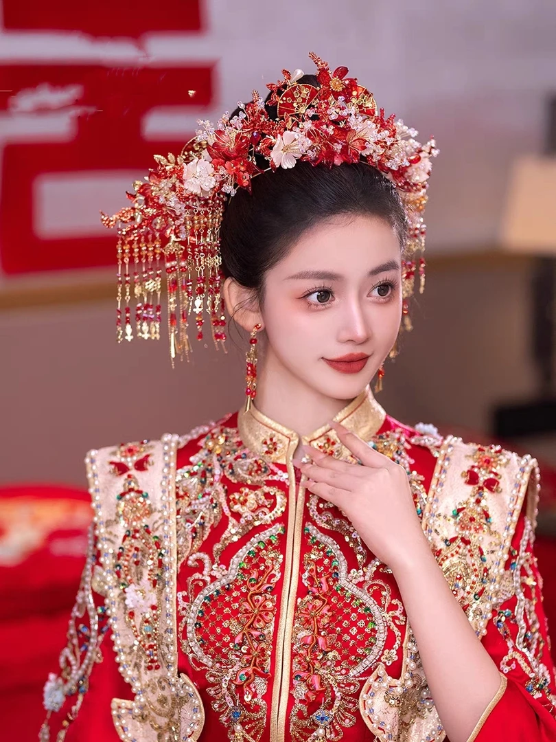 古装大红色步摇款914