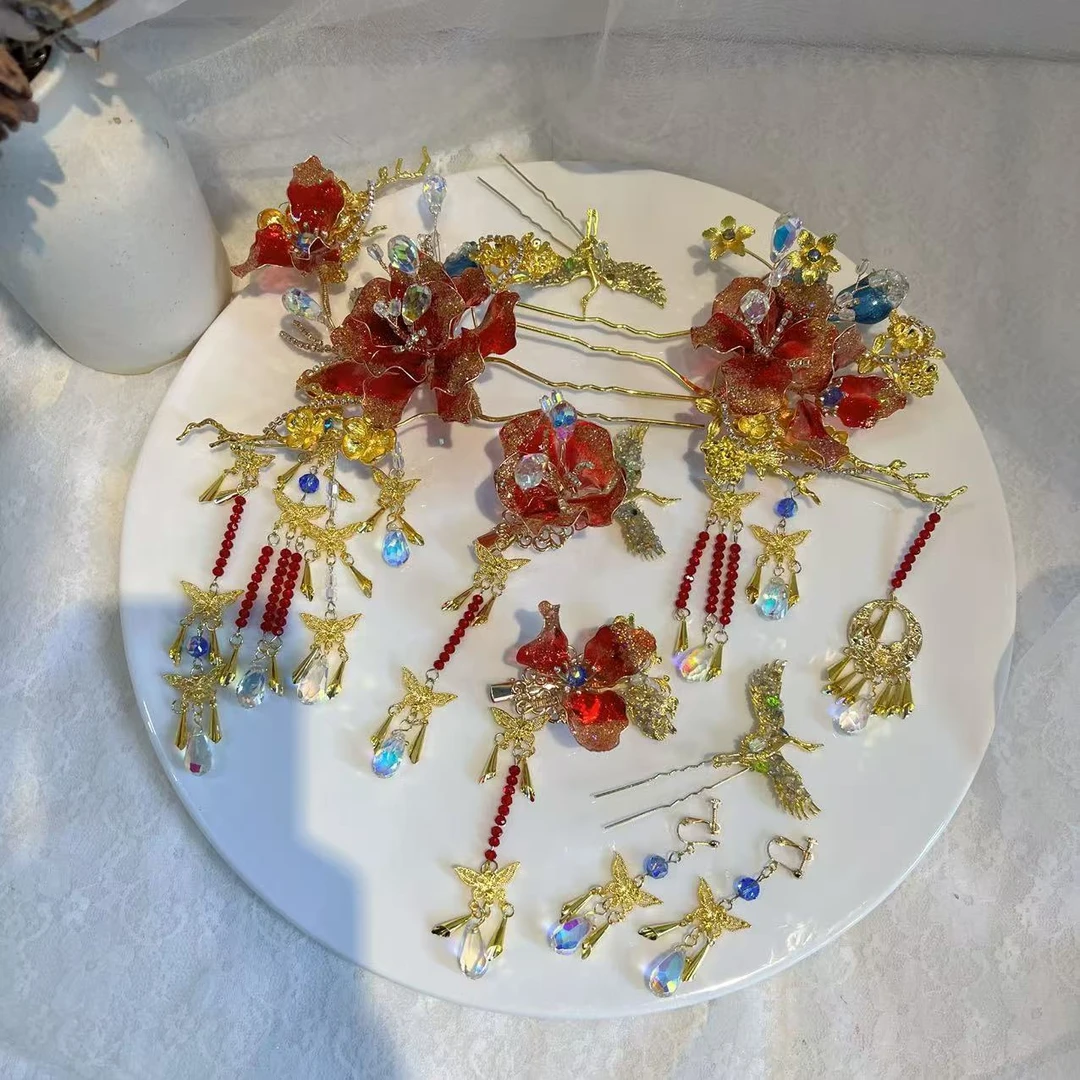 大红色古装87754新娘饰品不要改库存