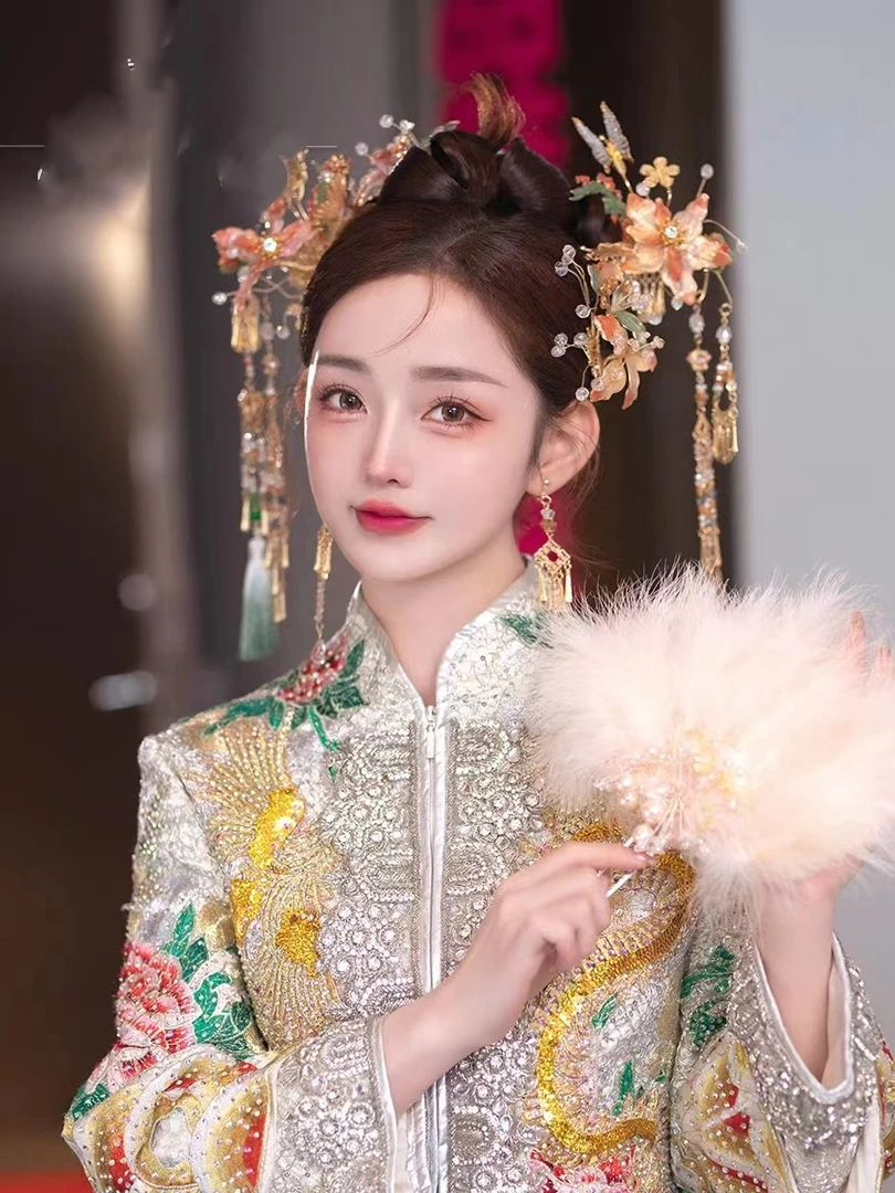 新中式金色新娘秀禾造型头饰T-003