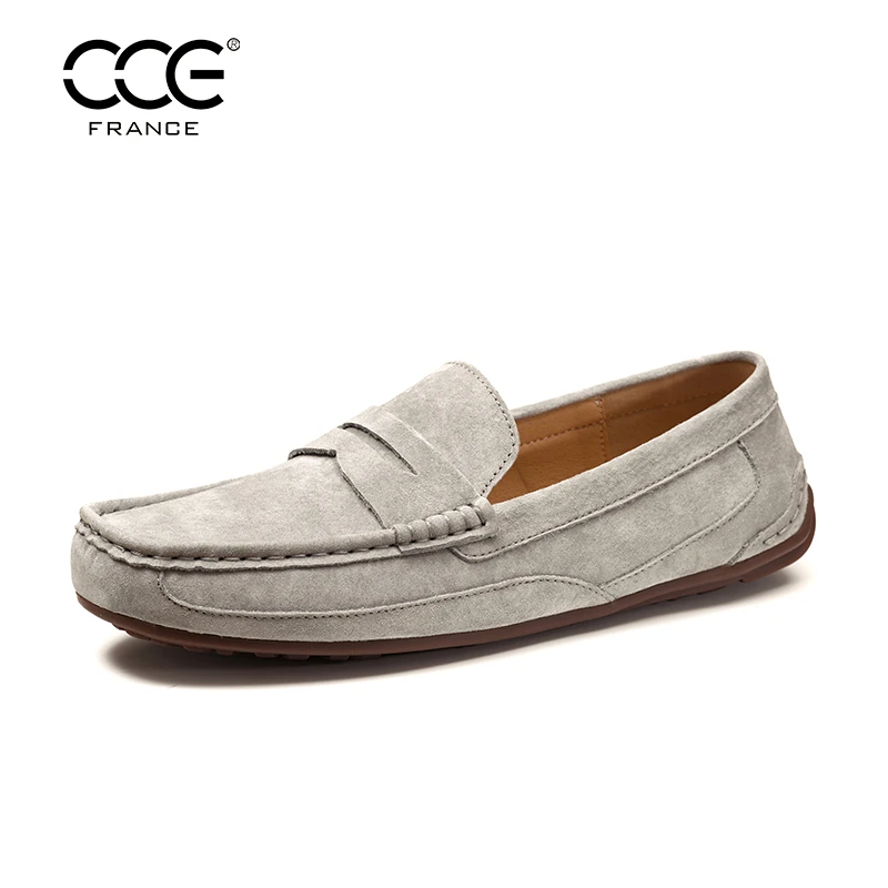 CCE情侣豆豆鞋真皮复古一脚蹬懒人鞋透气舒适男女软底开车鞋2825