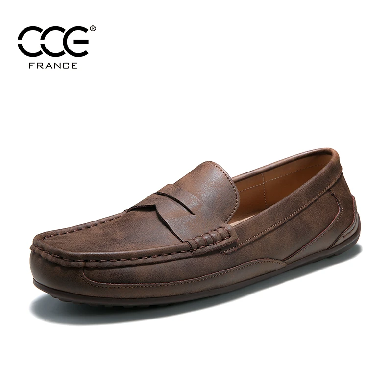 CCE真皮男鞋疯马牛皮英伦复古情侣款一脚蹬豆豆鞋驾车男女鞋1032