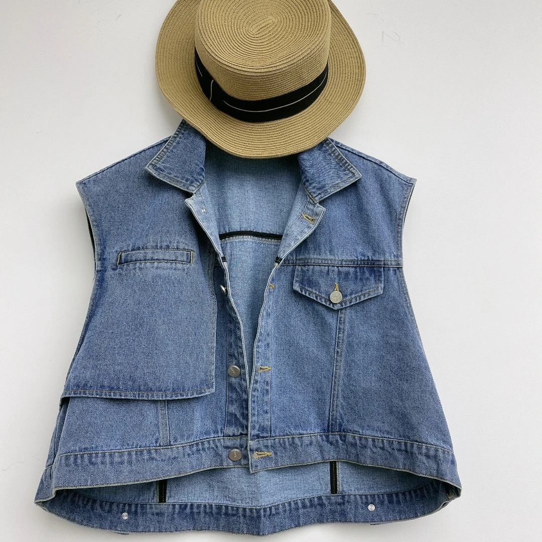 【爱舞精选】牛仔无袖马夹女装