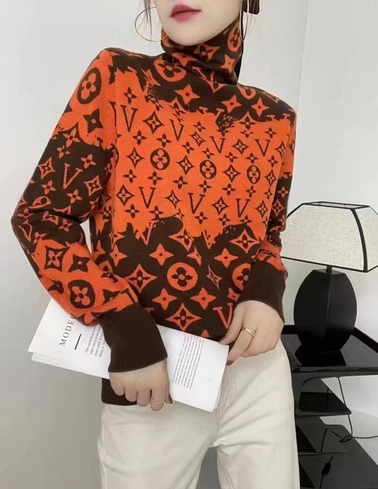 茜茜の恋爱舞服饰 茜茜之恋轻奢风印花半高领打底衫