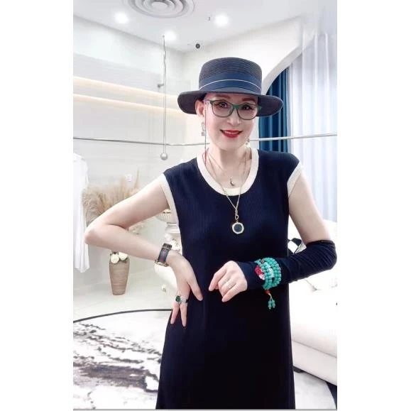 爱舞精选 茜茜之恋法式无袖圆领连衣裙3702