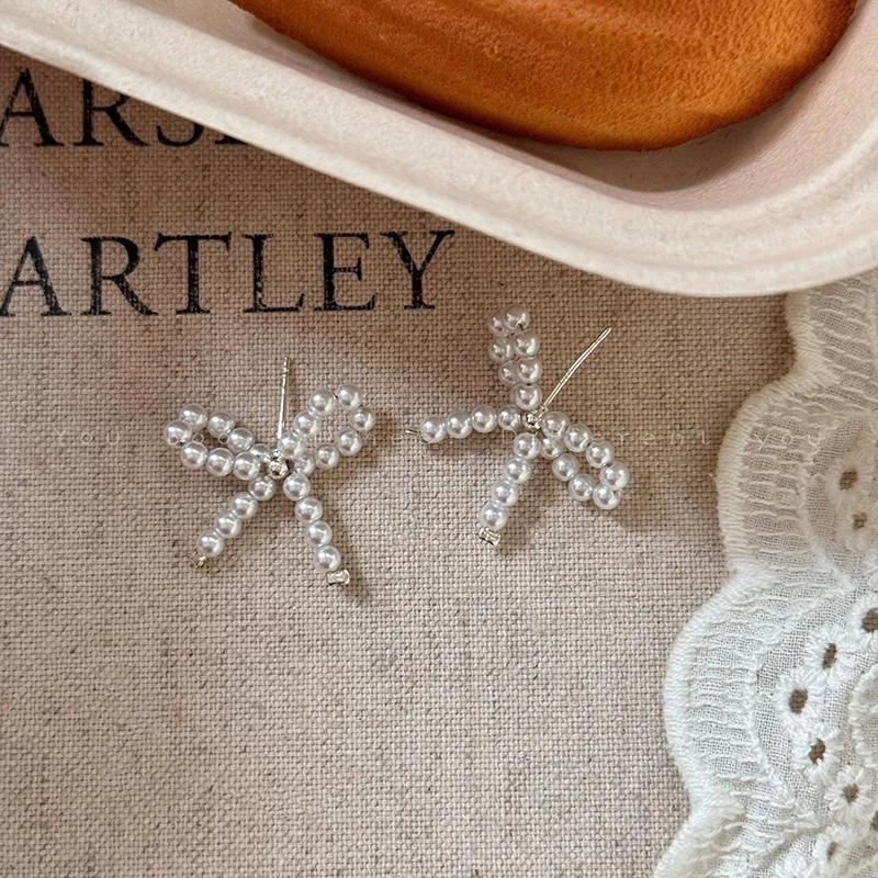 非金属耳饰 AL5412 轻奢高级感蝴蝶结耳钉独特设计气质