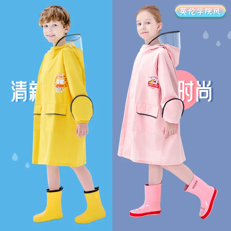 【冲锋旅】儿童雨衣中大童学院风小雪幼儿园男童女童小孩宝宝雨服