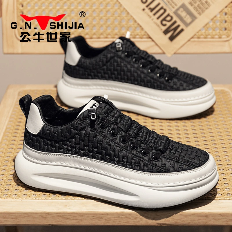 公牛世家欧洲站休闲男鞋夏季新款运动鞋轻奢低帮潮流百搭男士潮鞋