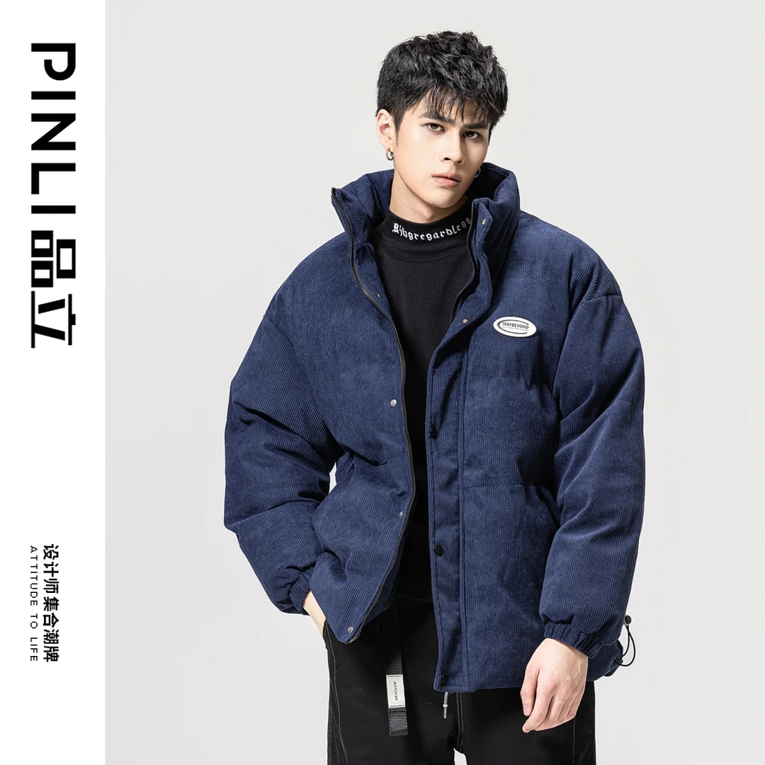(3-5天发货)PINLI品立秋冬灯芯绒立领棉衣棉服外套GD223405467