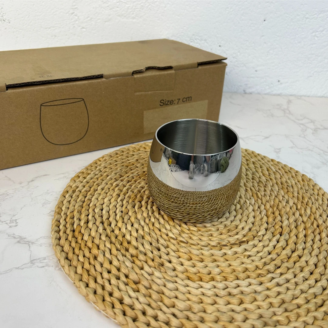 316不锈钢三层钢7cm*8cm杯子（外贸尾货带原装盒）