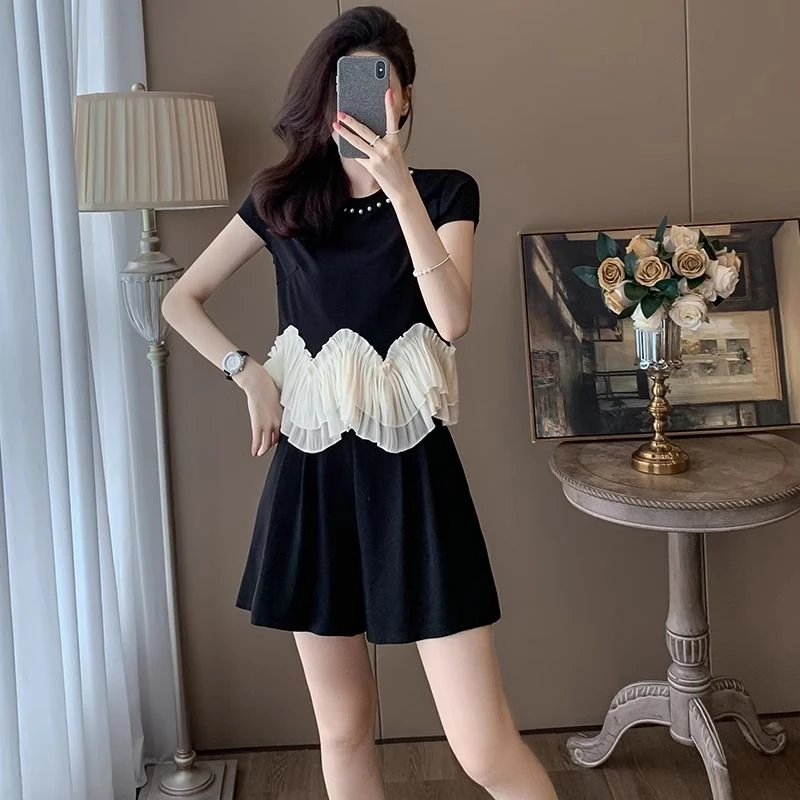 轻奢高级感休闲时尚套装女2024新款夏季小香风短袖上衣短裤两件套