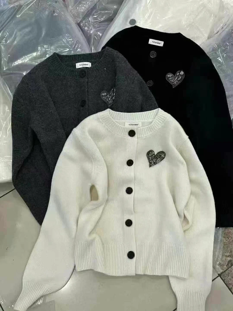 丹丹私服 高货爱心Y毛开衫毛衣