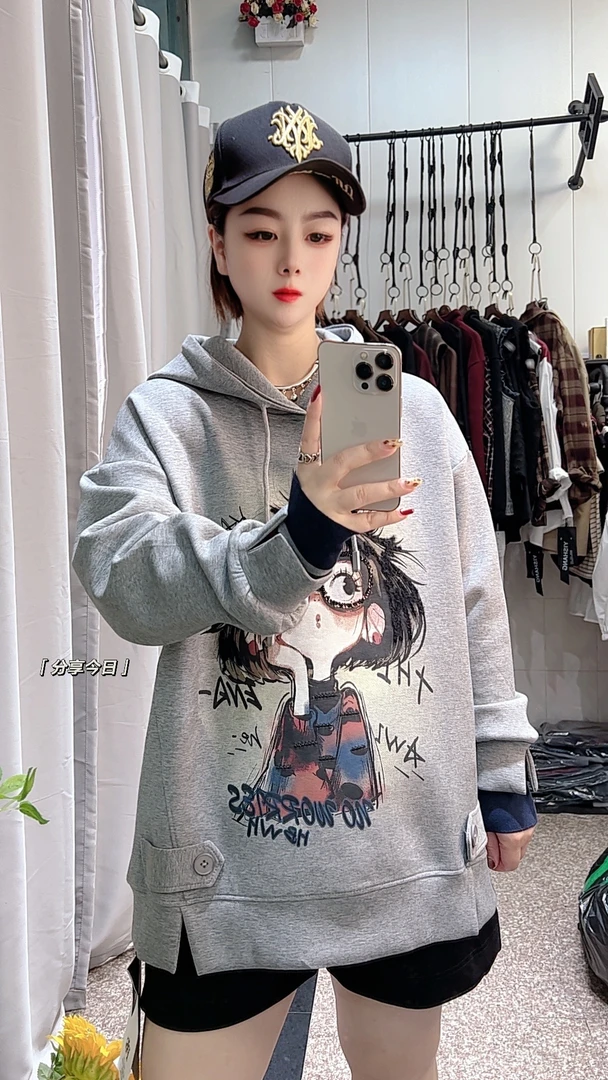 丹丹私服 欧货休闲卡通连帽卫衣福利