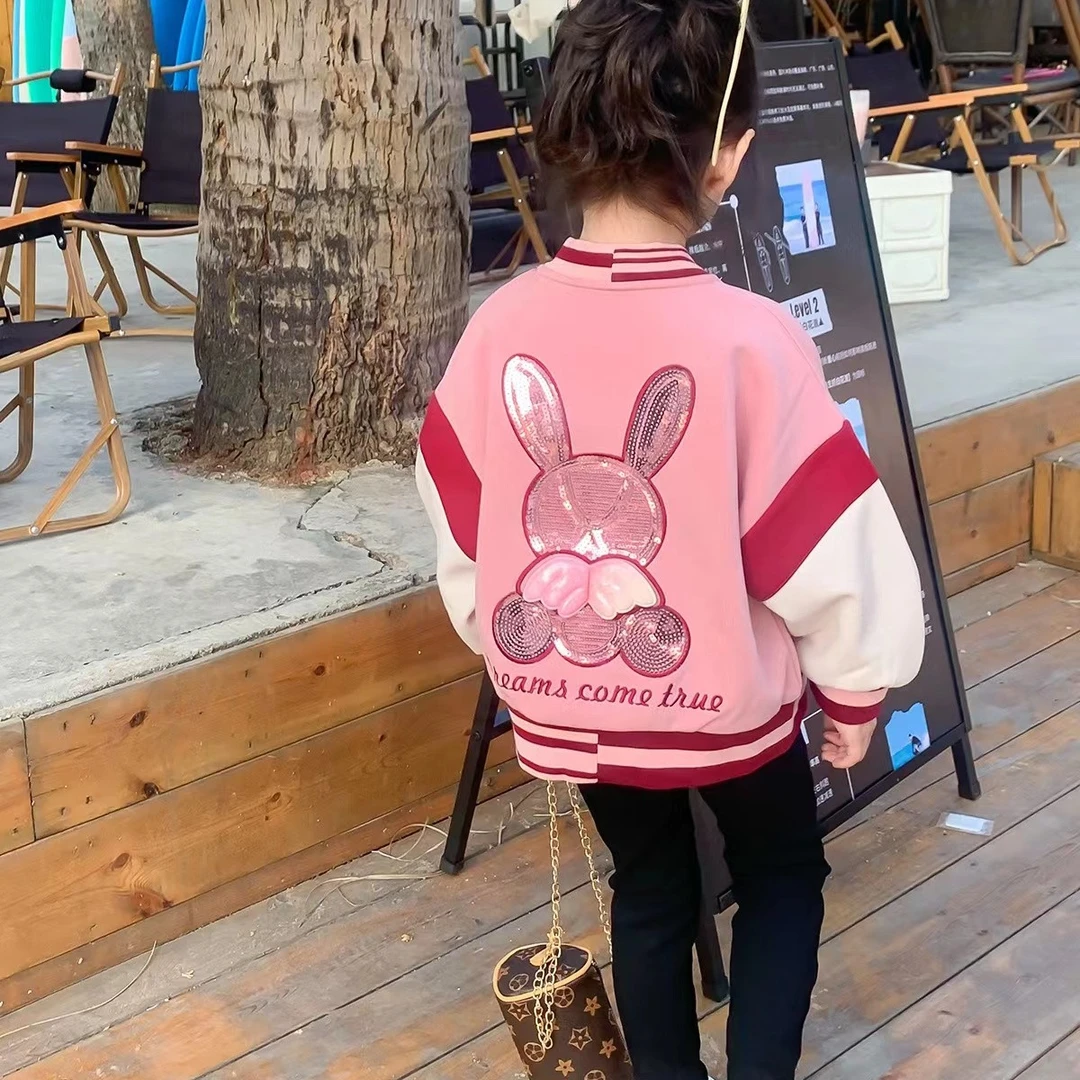女童外套春秋款网红时尚宝宝春季儿童棒球服春装小女孩夹克上衣潮
