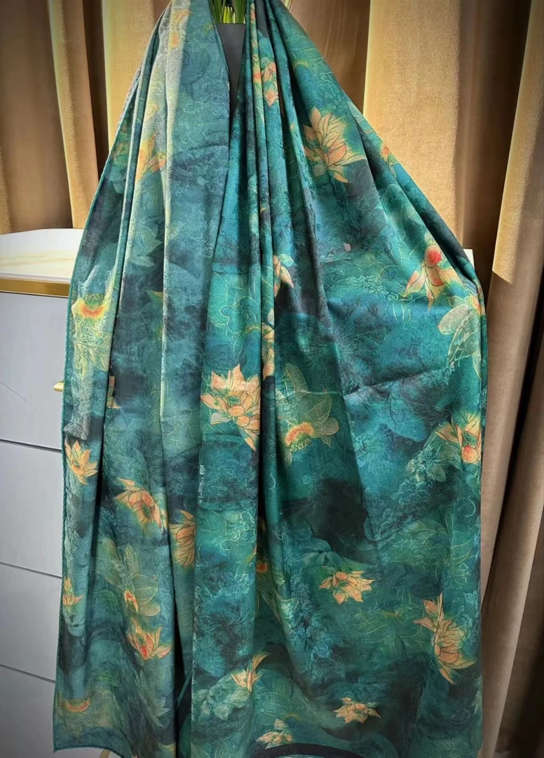 xys-5 【爱莲说】 提花 花萝 镂空 香韵纱180*70长巾