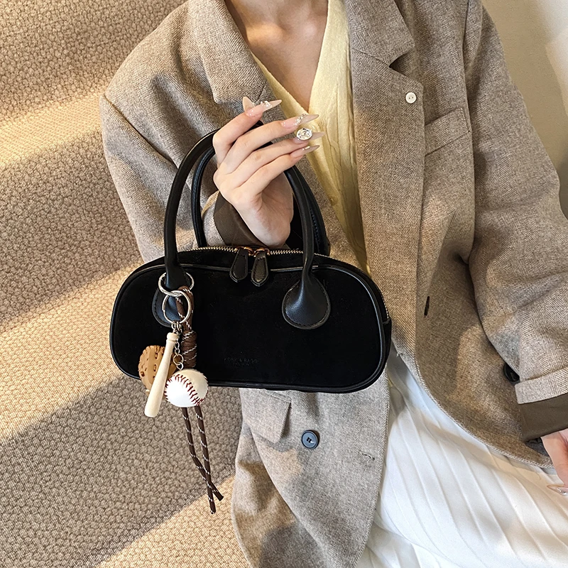 小众保龄球包2024秋冬爆款复古百搭洋气小包包时尚简约手提斜挎包