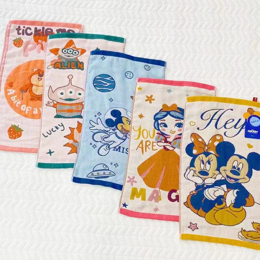 可爱儿童毛巾五层纯棉纱布男女洗脸巾25*50幼儿园宝宝擦脸巾